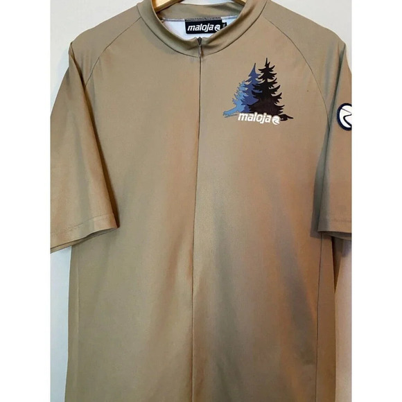 MALOJA Mens SS Zip Cycling Bike Jersey in Tan Pockets Size XXL Soul in the Woods - Picture 4 of 16